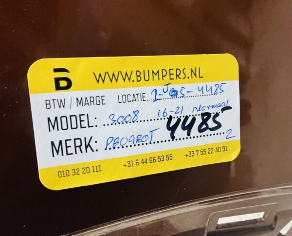 BUMPER Peugeot 3008 Normaal 2016-2021 VOORBUMPER 2-J5-4485z