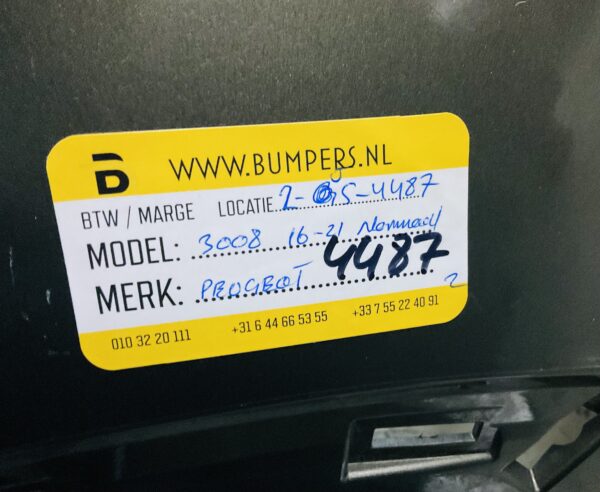 BUMPER Peugeot 3008 Normaal 2016-2021 VOORBUMPER 2-J5-4487z