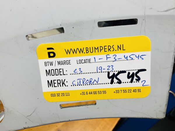 BUMPER Citroen C3 2019-2023 VOORBUMPER 1-F3-4545z