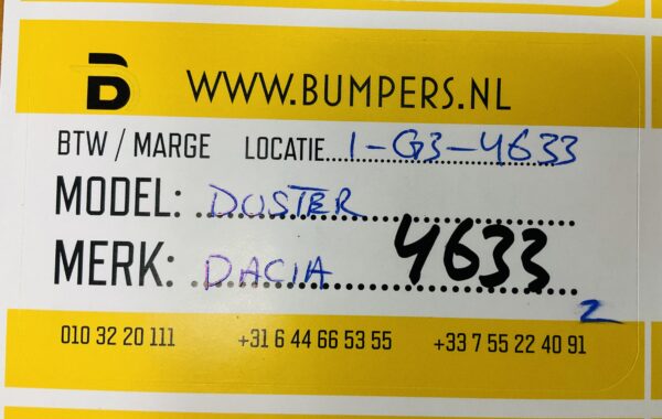 Bumper Dacia Logan MCV Voorbumper 1-G3-4633z