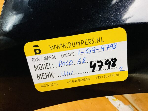 BUMPER Volkswagen Polo 6R 4xpdc 2009-2013 ACHTERBUMPER 1-G9-4798z