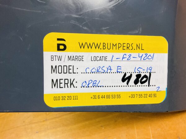 BUMPER Opel Corsa E 2014-2019 ACHTERBUMPER 1-F8-4801z