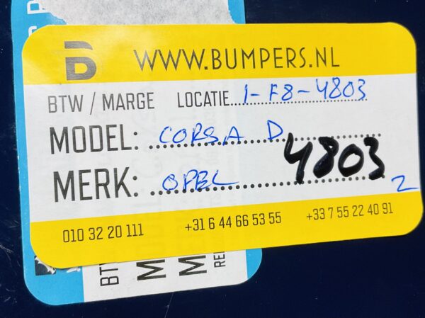 BUMPER Opel Corsa D 2008-2012 ACHTERBUMPER 1-F8-4803z