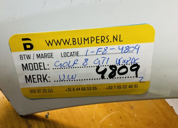 BUMPER Volkswagen Golf 8 GTI  4xpdc 2020-2022 ACHTERBUMPER 1-F8-4809z