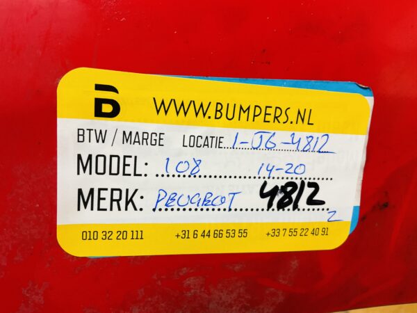 BUMPER Peugeot 108 2014-2020 VOORBUMPER 2-A2-4812z