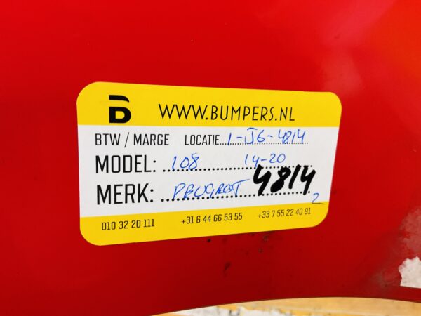 BUMPER Peugeot 108 2014-2020 VOORBUMPER 2-A2-4814z