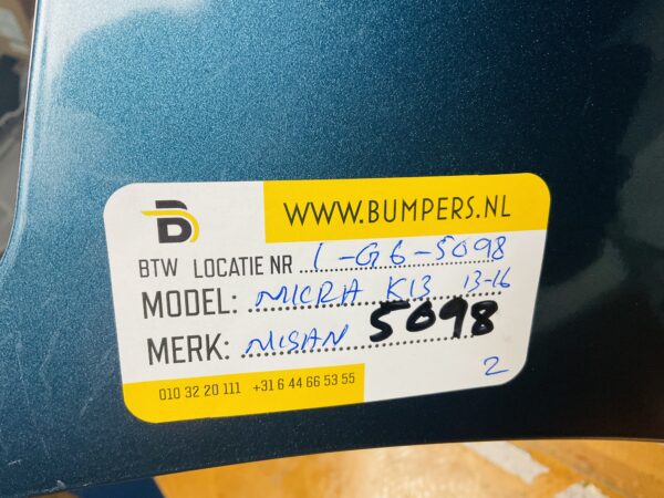 BUMPER Nisan Micra K13 2013-2016 VOORBUMPER 1-G6-5098z