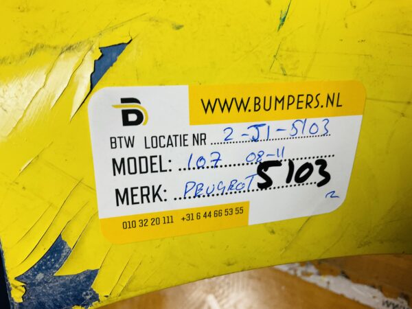 BUMPER Peugeot 107 2008-2011 VOORBUMPER 2-J1-5103z