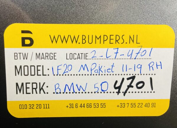 Zijskirt Bmw 5D 1 F20 M Pakket 11-19 Rechts 51778051036 Dorpel 2-L7-4701F