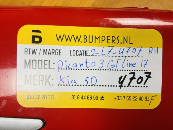 Zijskirt Kia 3D Picanto 3GT Line 2017 Rechts 87754-G6300 Dorpel 2-L7-4707F