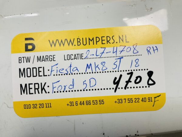 Zijskirt Ford 5D Fiesta MK8 ST 2018 Rechts H1bj-a10154-ba Dorpel 2-L7-4708F