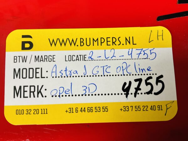 Zijskirt Opel 3D Astra J GTC OPC Line Links 13346647 Dorpel 2-L2-4755F