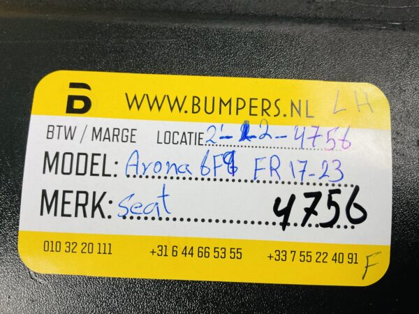 Zijskirt Seat Arona 6F9 FR Prog 17-23 Links 6F9853851 Dorpel 2-L2-4756F