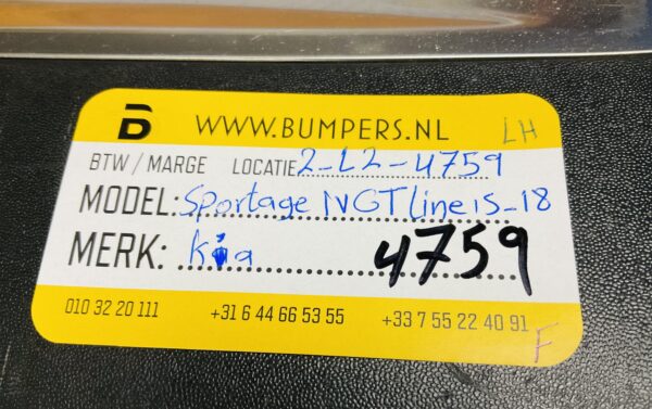 Zijskirt Kia Sportage IV GT Line 15-18 Links 87753-F1010 Dorpel 2-L2-4759F