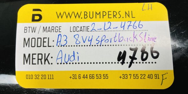Zijskirt Audi A3 8V4 Sportback S Line Links Dorpel 2-L2-4766F