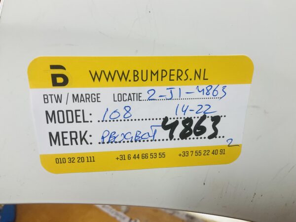 BUMPER Peugeot 108 2014-2022 VOORBUMPER 2-A2-4863z