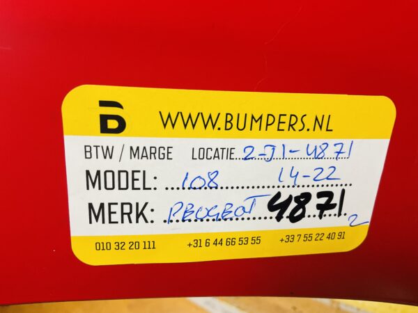 BUMPER Peugeot 108 2014-2022 VOORBUMPER 2-A2-4871z