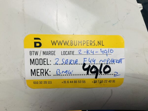 BUMPER BMW 2 Serie F44 Mpakket M-Pakket Gran Coupe VOORBUMPER 2-K4-4910z