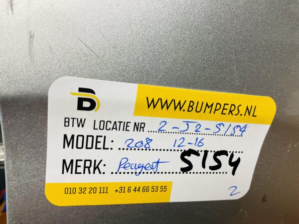 BUMPER Peugeot 208 2012-2016 VOORBUMPER 2-J2-5154z