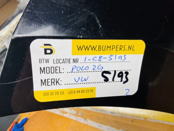BUMPER Volkswagen Polo 2G 2017-2022 VOORBUMPER 1-C8-5193z