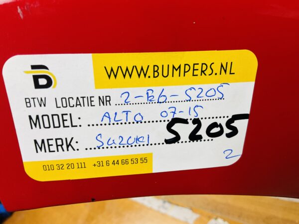 BUMPER Suzuki Alto 2007-2015 VOORBUMPER 2-E6-5205z