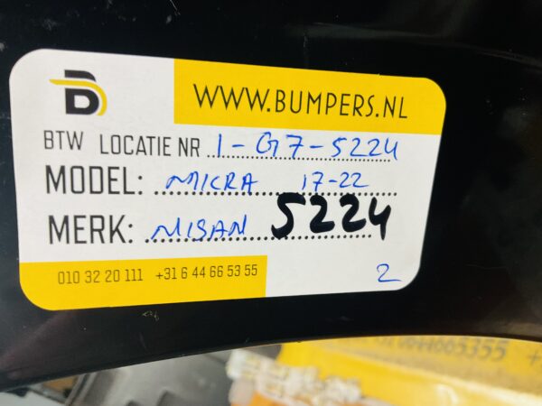 BUMPER Nisan Micra K14 2017-2021 VOORBUMPER 2-G7-5224z