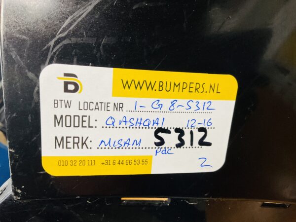 BUMPER Nissan Qashqai pdc 2012-2016 VOORBUMPER 1-G8-5312z