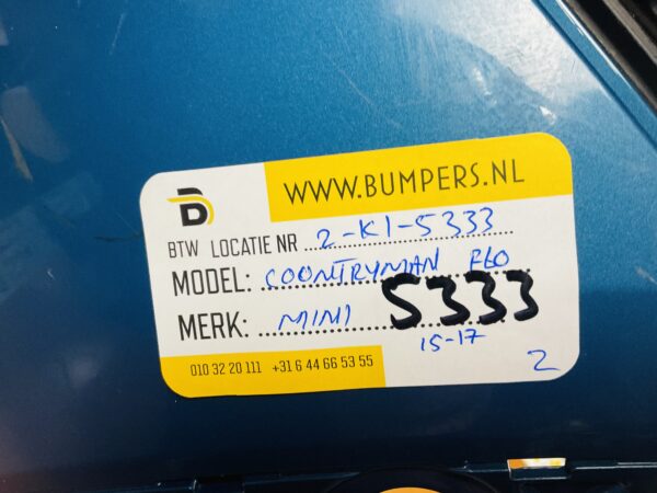 BUMPER Mini Countryman F60 Cooper 51117390520 2016-2020 VOORBUMPER 2-K1-5333z
