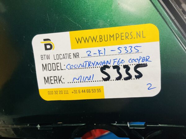 BUMPER Mini Countryman F60 Cooper 51117405409 VOORBUMPER 2-K1-5335z