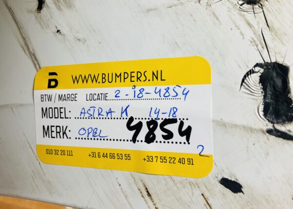 BUMPER Opel Astra K 2014-2018 VOORBUMPER 2-i8-4854z
