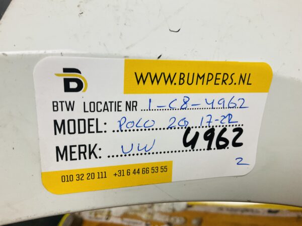 BUMPER Volkswagen Polo 2G 2017-2022 VOORBUMPER 1-C8-4962z