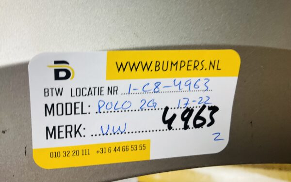 BUMPER Volkswagen Polo 2G 2017-2022 VOORBUMPER 1-C8-4963z