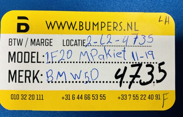 Zijskirt Bmw D5 1F20 M Pakket 11-19 Links 51778051035 Dorpel 2-L2-4735F