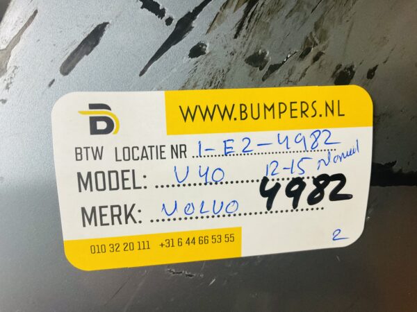 BUMPER Volvo V40 Normaal 4xpdc KLS 2012-2015 VOORBUMPER 1-E2-4982z