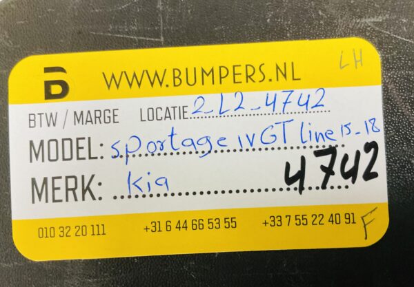 Zijskirt Kia Sportage IV GT Line 15-18  Links 87753-F1010 Dorpel 2-L2-4742F