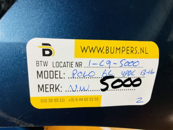 BUMPER Volkswagen Polo 6C 4xpdc 2013-2016 VOORBUMPER 1-C9-5000z