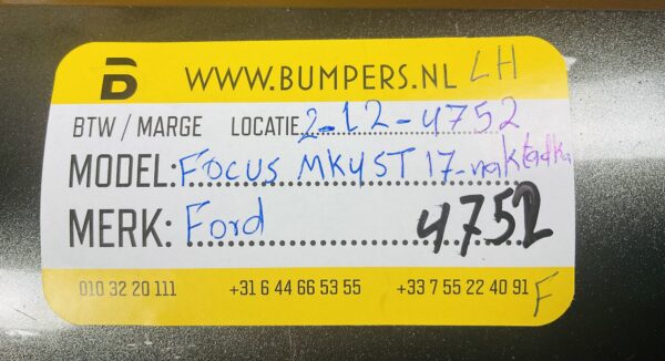 Zijskirt Ford Focus MK4 ST 2017 Links Jx7b-a10155-s Dorpel 2-L2-4752F