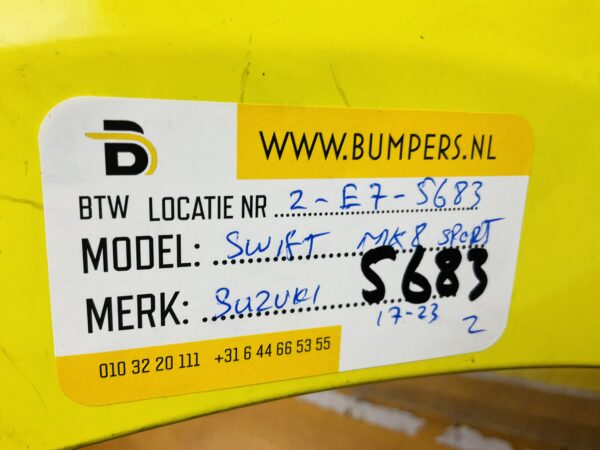 BUMPER Suzuki Swift MK8 Sport 2017-2023 VOORBUMPER 2-E7-5683z