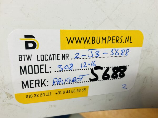 BUMPER Peugeot 308 2012-2016 VOORBUMPER 2-J3-5688z