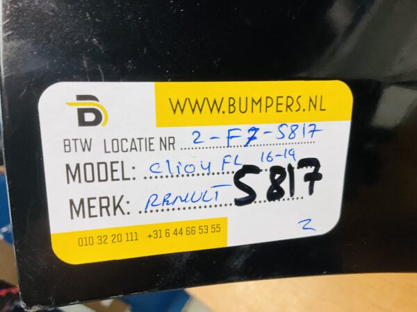 BUMPER Renault Clio 4 Facelift 2016-2019 VOORBUMPER 2-F7-5817z