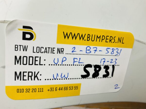 BUMPER Volkswagen UP Facelift 2017-2023 VOORBUMPER 2-B7-5831z