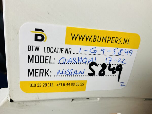 BUMPER Nissan Qashqai 2017-2022 VOORBUMPER 1-G9-5849z