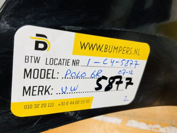 BUMPER Volkswagen Polo 6R 2007-2012 VOORBUMPER 1-C4-5877z