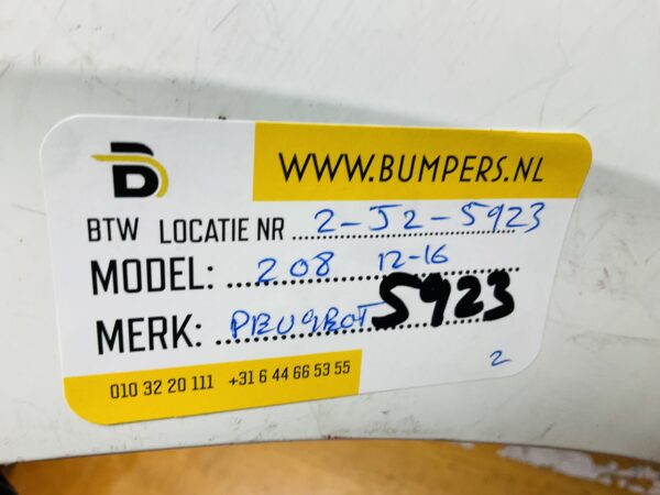 BUMPER Peugeot 208 6xpdc 2012-2016 VOORBUMPER 2-J2-5923z