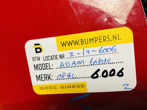BUMPER Opel Adam 4xpdc 2014-2022  VOORBUMPER 2-i4-6006z
