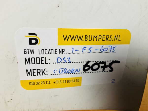 BUMPER Citroen DS3 2013-2016 VOORBUMPER 1-F5-6075z
