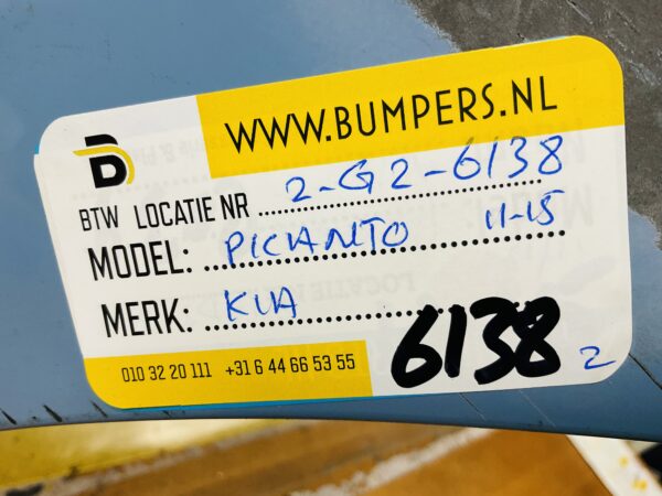 BUMPER Kia Picanto 2011-2015 VOORBUMPER 2-G2-6138z