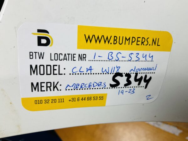 BUMPER Mercedes CLA Klasse W118 Normaal 2019-2023 VOORBUMPER 1-B5-5344z