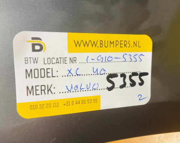 BUMPER Volvo XC 40 ACHTERBUMPER 1-E10-5355z