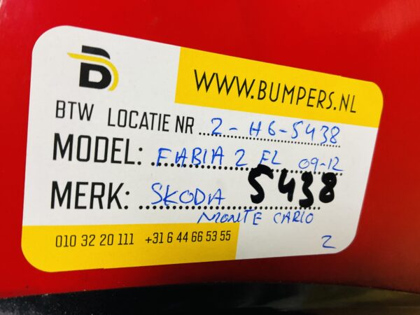 BUMPER Skoda Fabia 2 Monte Carlo Facelift 2009-2012 VOORBUMPER 2-H6-5438z
